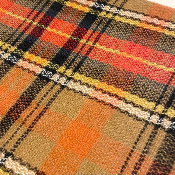 Plaid Fringe Scarf 56” x 52” - Picture 3 of 9